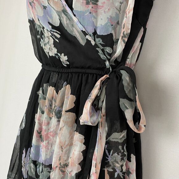 Band of Gypsies Maxi Dress Women Small Black Floral Sheer Cottagecore Moissanite - Picture 4 of 15